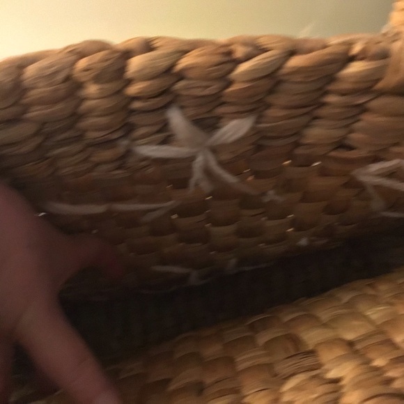 Large Straw Tote Bag Embroidery Natural Neutral Coastal Grandmother Grandma - Picture 4 of 7